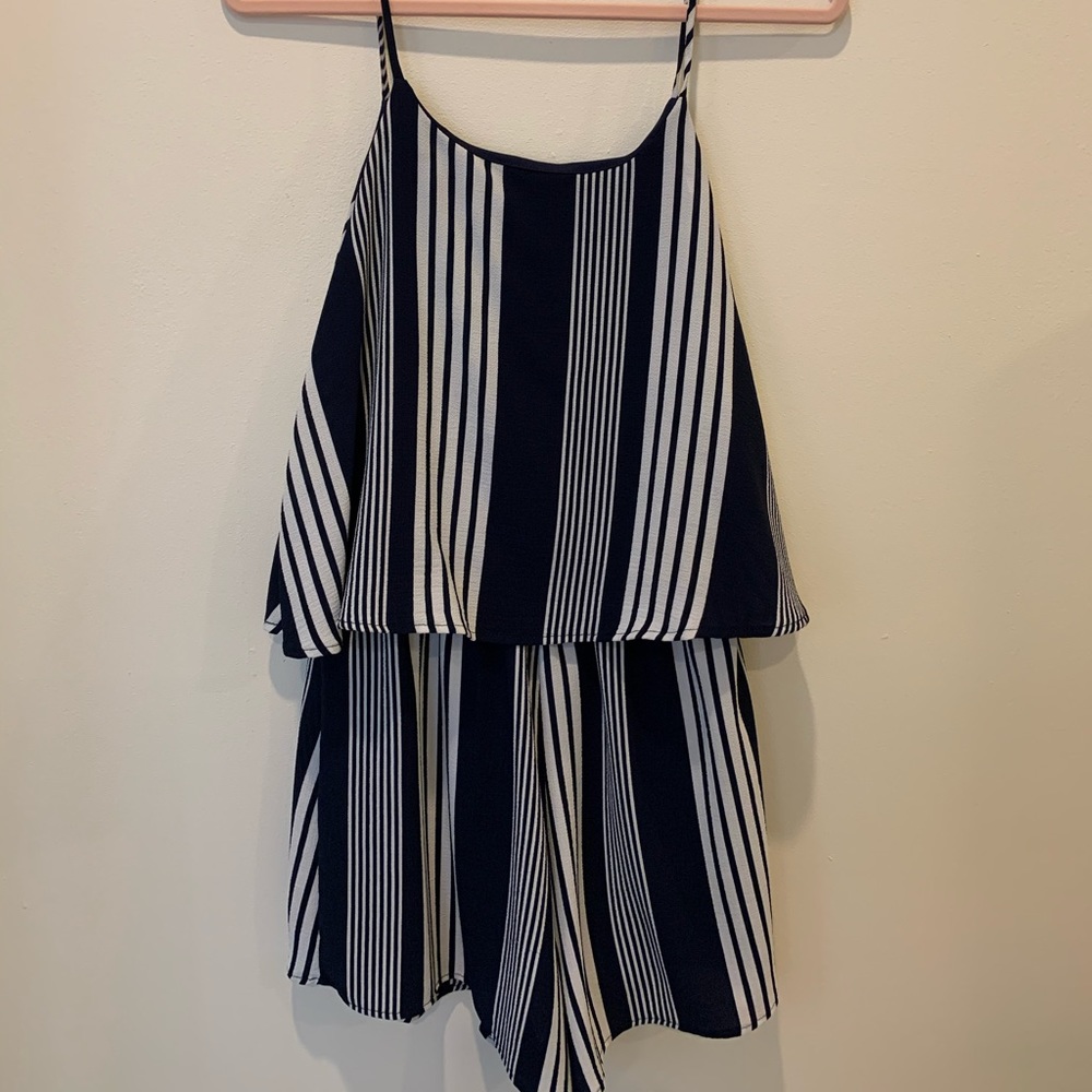 Navy striped romper. Never worn.